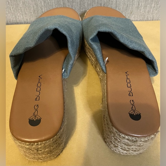 Big Buddha Denim Espadrille Platform Sandals size 10 - Picture 7 of 11